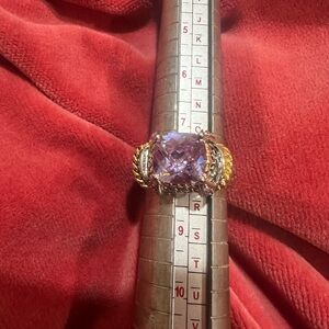Just in- Elegant Purple and Gold Women's Ring with amethyst